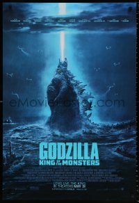 8k662 GODZILLA: KING OF THE MONSTERS advance DS 1sh 2019 great image of the creature being attacked!