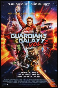 8k198 GUARDIANS OF THE GALAXY VOL. 2 26x40 video poster 2017 Chris Pratt, Saldana, cast image!