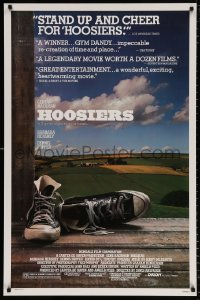 8k691 HOOSIERS 1sh 1986 best basketball movie ever, Gene Hackman, Dennis Hopper!