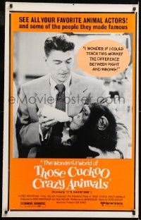 8k717 IT'S SHOWTIME 1sh R1980s Ronald Reagan, The Wonderful World of Those Cuckoo Crazy Animals!