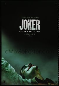 8k719 JOKER teaser DS 1sh 2019 Joaquin Phoenix as the DC Comics villain, put on a happy face!