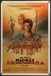 8k772 MAD MAX BEYOND THUNDERDOME 1sh 1985 art of Mel Gibson & Tina Turner by Richard Amsel!