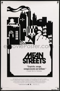 8k796 MEAN STREETS 1sh 1973 Scorsese, Robert De Niro, Keitel, different b/w artwork, ultra-rare!