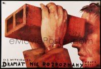8k119 DRAMAT NIE ROZPOZNANY stage play Polish 26x38 1978 cool artwork by Jerzy Czerniawski!