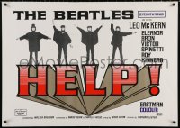 8k191 HELP 28x39 English REPRO poster 1990s Beatles, John, Paul, George & Ringo, image from quad!