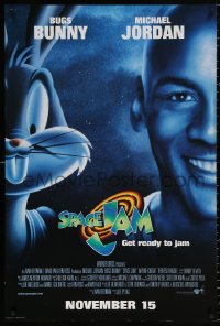 8k908 SPACE JAM advance 1sh 1996 Michael Jordan & Bugs Bunny in outer space!