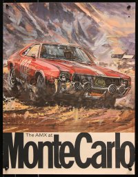 8k377 AMX AT MONTE CARLO 18x23 special poster 1969 great art of a classic red two-seater GT!