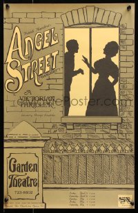8k113 ANGEL STREET 14x22 stage poster 1980s Patrick Hamilton, George Loukides, great art!