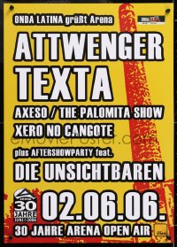 8k299 ATTWENGER/TEXTA 17x23 Austrian music poster 2006 Die Unsichtbaren, great art!