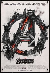 8k210 AVENGERS: AGE OF ULTRON IMAX mini poster 2015 Marvel, cast in title over white background!