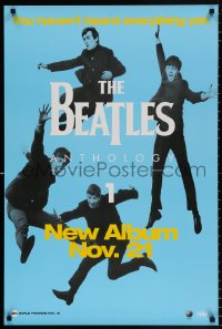 8k306 BEATLES blue style 24x36 music poster 1995 images of George, Paul, Ringo, John, Anthology 1!