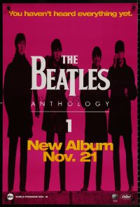 8k307 BEATLES pink style 24x36 music poster 1995 images of George, Paul, Ringo, John, Anthology 1!