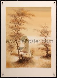 8k035 BERNARD CHAROY signed #24/75 22x30 art print 1980s by the artist, house in forest!