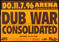 8k322 DUB WAR/CONSOLIDATED 17x23 Austrian music poster 1996 cool black title and info over orange!
