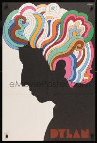 8k324 DYLAN 22x33 record insert music poster 1967 colorful silhouette art of Bob by Milton Glaser!