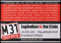 8k411 EUROPEAN DAY OF ACTION AGAINST CAPITALISM 17x23 German special poster 2012 it is the crisis!