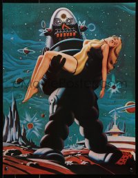 8k418 FORBIDDEN PLANET 2-sided 17x22 special poster 1970s full-length Leslie Nielsen & sexy Anne Francis!