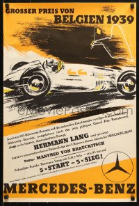 8k423 GROSSER PREIS VON BELGIEN 1939 19x28 German special poster 1939 Grand Prix Belgium!