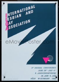 8k428 ILGA 17x24 German special poster 1987 International Lesbian, Gay, Bisexual, Trans, Intersex!