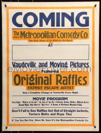 8k441 METROPOLITAN COMEDY CO 21x28 special poster 1920s moving pictures featuring Original Raffles!