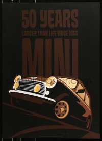 8k442 MINI 20x28 special poster 2009 really cool art of the car by Lasse Bauer!