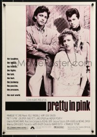 8k459 PRETTY IN PINK 17x24 special poster 1986 Molly Ringwald, Andrew McCarthy & Jon Cryer!