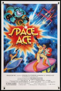8k476 SPACE ACE 27x41 special poster 1983 Don Bluth animated interactive laserdisc arcade game!