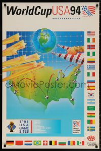 8k495 WORLD CUP USA 94 24x36 special poster 1994 great football soccer art of games' site!
