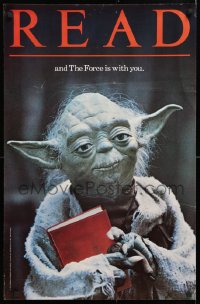 8k496 YODA 22x34 special poster 1983 American Library Association says Read: The Force is with you!