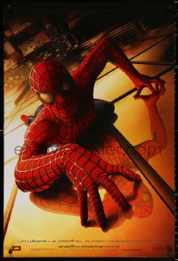 8k912 SPIDER-MAN int'l Spanish language teaser DS 1sh 2002 Tobey Maguire climbing building, Marvel!