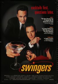 8k937 SWINGERS 1sh 1996 Vince Vaughn & Jon Favreau, sexy Heather Graham, cocktails first, reviews!