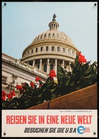 8k085 BESUCHEN SIE DIE USA Capitol style 20x29 travel poster 1960s Visit the U.S.A.!