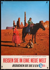 8k087 BESUCHEN SIE DIE USA Monument Valley style 20x28 travel poster 1960s Visit the U.S.A.!