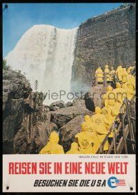 8k088 BESUCHEN SIE DIE USA Niagara Falls style 20x29 travel poster 1960s Visit the U.S.A.!
