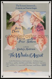 8k984 WHALES OF AUGUST 1sh 1987 c/u of elderly Bette Davis & Lillian Gish by Philip Castle!