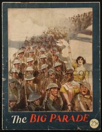 8m042 BIG PARADE souvenir program book 1925 King Vidor's World War I epic, John Gilbert, cool art!