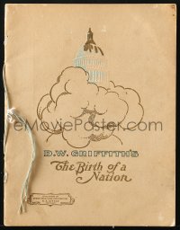8m043 BIRTH OF A NATION souvenir program book 1915 D.W. Griffith, Ku Klux Klan, deluxe version!