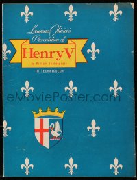 8m156 HENRY V blue cover souvenir program book 1947 classic Laurence Olivier & William Shakespeare!