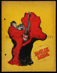 8m231 MOULIN ROUGE souvenir program book 1953 Larry Garfunkel cover art of sexy French dancer!