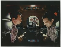 8p070 2001: A SPACE ODYSSEY signed color 11x14 REPRO still 2001 by Gary Lockwood AND Keir Dullea!