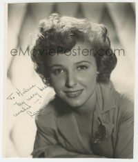 8p088 LARAINE DAY signed deluxe 9.75x11.75 still 1940s head & shoulders portrait of the pretty star!