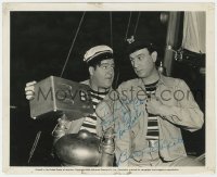 8p365 ABBOTT & COSTELLO signed 8x10 still 1942 listening to radio on sailboat from Pardon My Sarong!