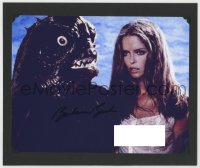 8p167 BARBARA BACH matted signed color 8.5x11 REPRO still 1980s sexy c/u in sheer top with monster!