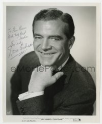 8p423 DANA ANDREWS signed 8x10 still 1965 head & shoulders smiling portrait from Town Tamer!