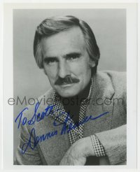 8p859 DENNIS WEAVER signed 8x10 REPRO still 1980s head & shoulders portrait with mustache!
