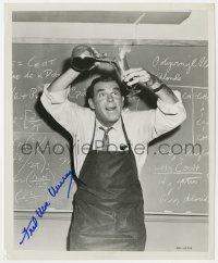 8p465 FRED MACMURRAY signed 8x10 still R1967 mixing chemicals in The Absent-Minded Professor!