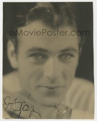 8p467 GARY COOPER signed deluxe 7x9.25 still 1930s great youthful portrait of the leading man!