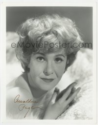 8p884 GERALDINE PAGE signed 8x10.25 REPRO 1960s head & shoulders portrait of the pretty actress!