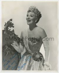 8p496 IRENE RICH signed deluxe 8x10 publicity photo 1980s great smiling portrait in sparkling gown & tiara!