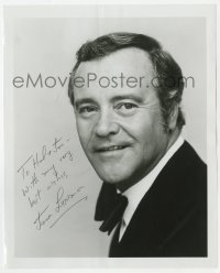 8p895 JACK LEMMON signed 8x10 REPRO still 1970s head & shoulders portrait wearing tuxedo!